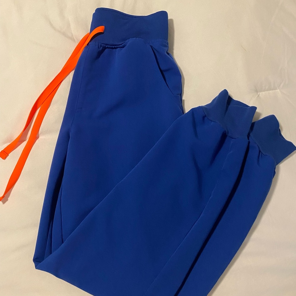 Winning blue High Waisted Zamora™ Jogger Scrub Pants